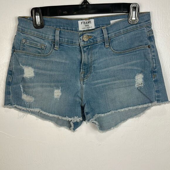 Frame Denim Distressed Mid Rise Le Cutoff Short in Taffs Size 26 - Picture 2 of 9